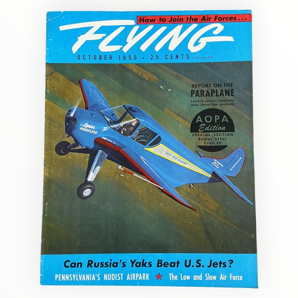 Flying Magazine October 1950 Lanier Paraplane Korean Dogfight Russian Jets AOPA
